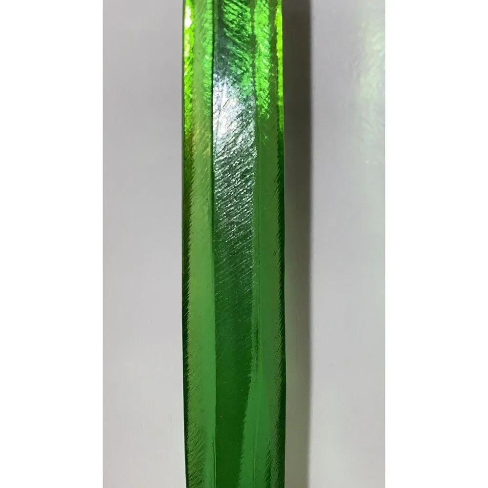 MCM Vintage Green and Yellow Tall Candlestick Holders Brushed Acrylic